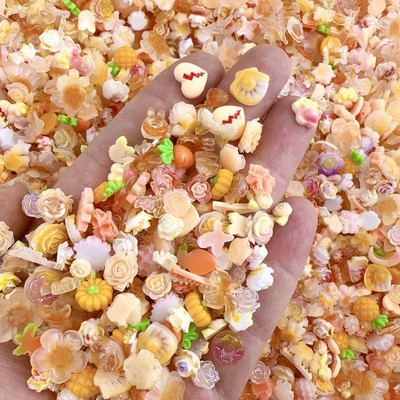 50 gab. Nejauši sajaukti sveķu nagu mākslas piekariņi, tumsā mirdzoši Bow Love Bear, dažādi nagu mākslas dekoratīvie aksesuāri nagu kristāls, DIY