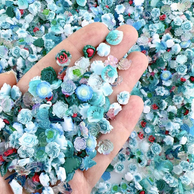 50 gab. Nejauši sajaukti sveķu nagu mākslas piekariņi, tumsā mirdzoši Bow Love Bear, dažādi nagu mākslas dekoratīvie aksesuāri nagu kristāls, DIY