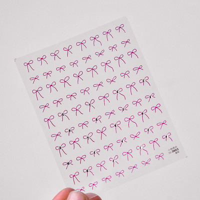 1gab 3D plānas melnbaltas mazas bantītes lentes bantes nagu uzlīmes Augstas kvalitātes līmējošās uzlīmes nagu mākslas apdare T-3604