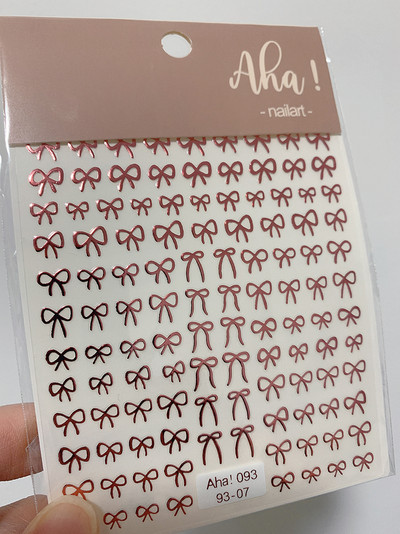 1gab 3D plānas melnbaltas mazas bantītes lentes bantes nagu uzlīmes Augstas kvalitātes līmējošās uzlīmes nagu mākslas apdare T-3604