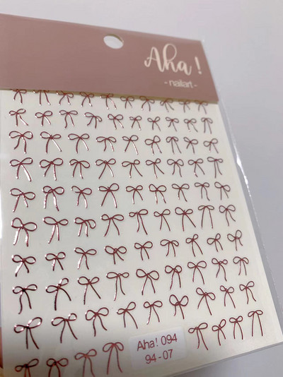 1gab 3D plānas melnbaltas mazas bantītes lentes bantes nagu uzlīmes Augstas kvalitātes līmējošās uzlīmes nagu mākslas apdare T-3604