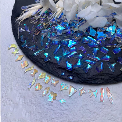 10gb 3D krāsaini sveķu kristāla zvaigzne nagu mākslas piekariņi Kawaii Pentagram nagu rhinestones dekorācijas DIY nagu aksesuāri piederumi