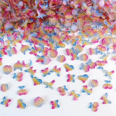 10gb 3D krāsaini sveķu kristāla zvaigzne nagu mākslas piekariņi Kawaii Pentagram nagu rhinestones dekorācijas DIY nagu aksesuāri piederumi