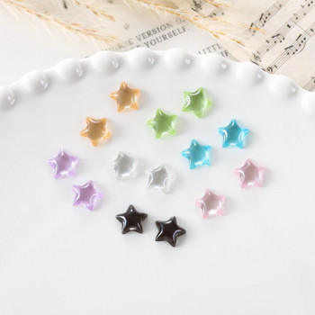 50τμχ Ice Transparent Nail Art Resin Charms Mini Star Multi-Colors Nail Flatback Rhinestones 10x10mm DIY Stones Crafts