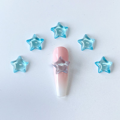 30PCS Prozirne zvijezde s ravnom pozadinom 3D Nail Art Rhinestone Charms Nakit Dodaci Dijelovi za manikuru Pribor za ukrašavanje noktiju