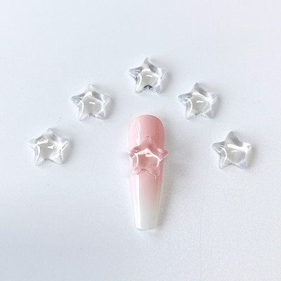 30PCS Prozirne zvijezde s ravnom pozadinom 3D Nail Art Rhinestone Charms Nakit Dodaci Dijelovi za manikuru Pribor za ukrašavanje noktiju