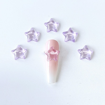30PCS Prozirne zvijezde s ravnom pozadinom 3D Nail Art Rhinestone Charms Nakit Dodaci Dijelovi za manikuru Pribor za ukrašavanje noktiju