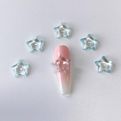 30PCS Prozirne zvijezde s ravnom pozadinom 3D Nail Art Rhinestone Charms Nakit Dodaci Dijelovi za manikuru Pribor za ukrašavanje noktiju