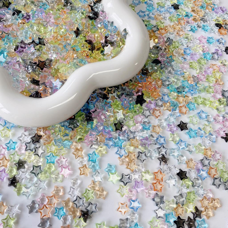 30PCS Prozirne zvijezde s ravnom pozadinom 3D Nail Art Rhinestone Charms Nakit Dodaci Dijelovi za manikuru Pribor za ukrašavanje noktiju