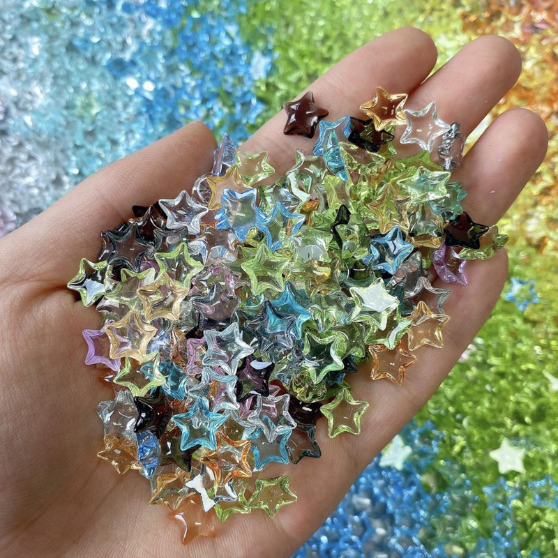 30PCS Prozirne zvijezde s ravnom pozadinom 3D Nail Art Rhinestone Charms Nakit Dodaci Dijelovi za manikuru Pribor za ukrašavanje noktiju