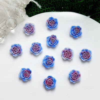 50 gab. nagu sveķu ziedu formas piekariņi, 8 mm nagu spīdums tumsā, daudzkrāsaini ziedu dizaini nagu piederumi