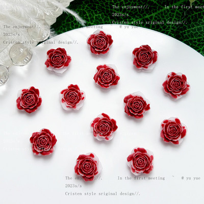 50 gab. nagu sveķu ziedu formas piekariņi, 8 mm nagu spīdums tumsā, daudzkrāsaini ziedu dizaini nagu piederumi