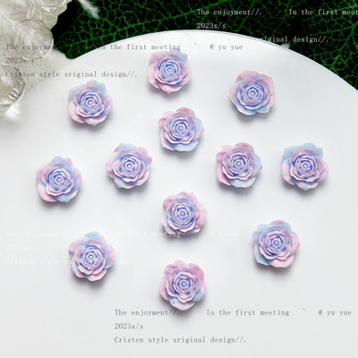 50 gab. nagu sveķu ziedu formas piekariņi, 8 mm nagu spīdums tumsā, daudzkrāsaini ziedu dizaini nagu piederumi