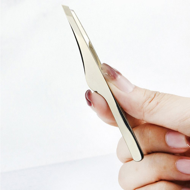 Sieviešu skaistumkopšanas instrumenti Slīpa galvas grims smalki mati Acu uzacu klipši Skropstu matiņi novilkšanas uzacu pincete Skropstu pincete