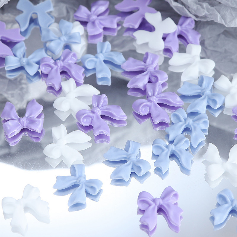 50 vnt. juostelės lankelis nagų papuošalai Priedai Spalvingi drugelių kaklaraiščiai manikiūro dalys „pasidaryk pats“ papuošalai Valentino dienos nagų dailės dekoravimas