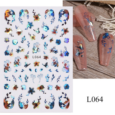 3D nagu uzlīmes mirdzošas uzlīmes Uzlīmes nagiem burtu līnija rožu ziedi rudens lapas nagu mākslas rotājumi Aurora sudraba dizains