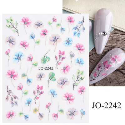 3D nagu uzlīmes mirdzošas uzlīmes Uzlīmes nagiem burtu līnija rožu ziedi rudens lapas nagu mākslas rotājumi Aurora sudraba dizains