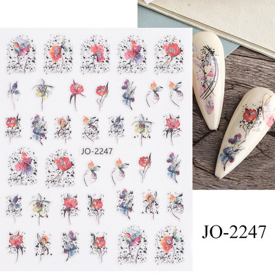 3D nagu uzlīmes mirdzošas uzlīmes Uzlīmes nagiem burtu līnija rožu ziedi rudens lapas nagu mākslas rotājumi Aurora sudraba dizains