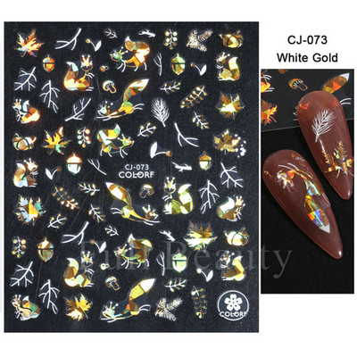 3D nagu uzlīmes mirdzošas uzlīmes Uzlīmes nagiem burtu līnija rožu ziedi rudens lapas nagu mākslas rotājumi Aurora sudraba dizains