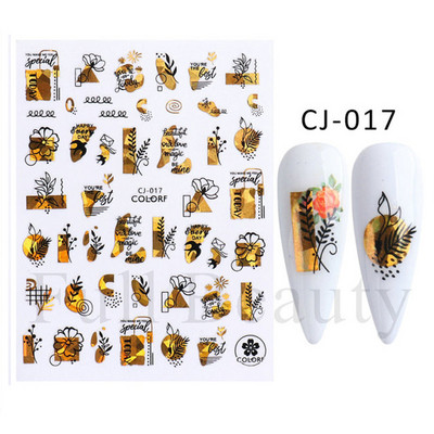 3D nagu uzlīmes mirdzošas uzlīmes Uzlīmes nagiem burtu līnija rožu ziedi rudens lapas nagu mākslas rotājumi Aurora sudraba dizains