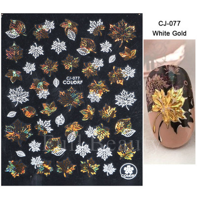 3D nagu uzlīmes mirdzošas uzlīmes Uzlīmes nagiem burtu līnija rožu ziedi rudens lapas nagu mākslas rotājumi Aurora sudraba dizains