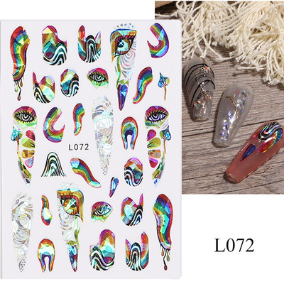 3D nagu uzlīmes mirdzošas uzlīmes Uzlīmes nagiem burtu līnija rožu ziedi rudens lapas nagu mākslas rotājumi Aurora sudraba dizains