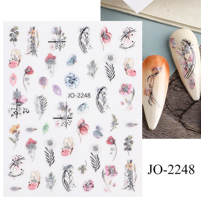 3D nagu uzlīmes mirdzošas uzlīmes Uzlīmes nagiem burtu līnija rožu ziedi rudens lapas nagu mākslas rotājumi Aurora sudraba dizains