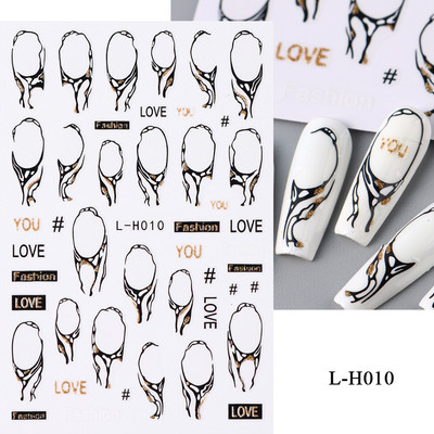 3D nagu uzlīmes mirdzošas uzlīmes Uzlīmes nagiem burtu līnija rožu ziedi rudens lapas nagu mākslas rotājumi Aurora sudraba dizains