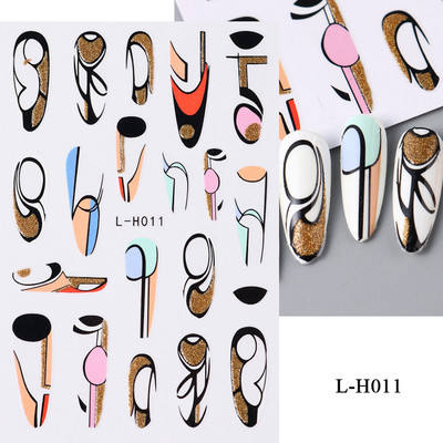 3D nagu uzlīmes mirdzošas uzlīmes Uzlīmes nagiem burtu līnija rožu ziedi rudens lapas nagu mākslas rotājumi Aurora sudraba dizains