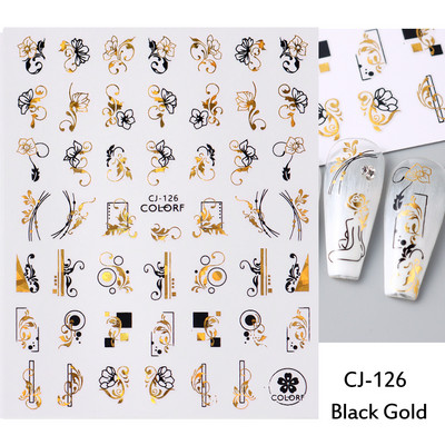 3D nagu uzlīmes mirdzošas uzlīmes Uzlīmes nagiem burtu līnija rožu ziedi rudens lapas nagu mākslas rotājumi Aurora sudraba dizains