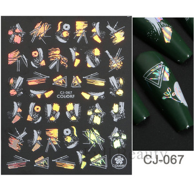 3D nagu uzlīmes mirdzošas uzlīmes Uzlīmes nagiem burtu līnija rožu ziedi rudens lapas nagu mākslas rotājumi Aurora sudraba dizains