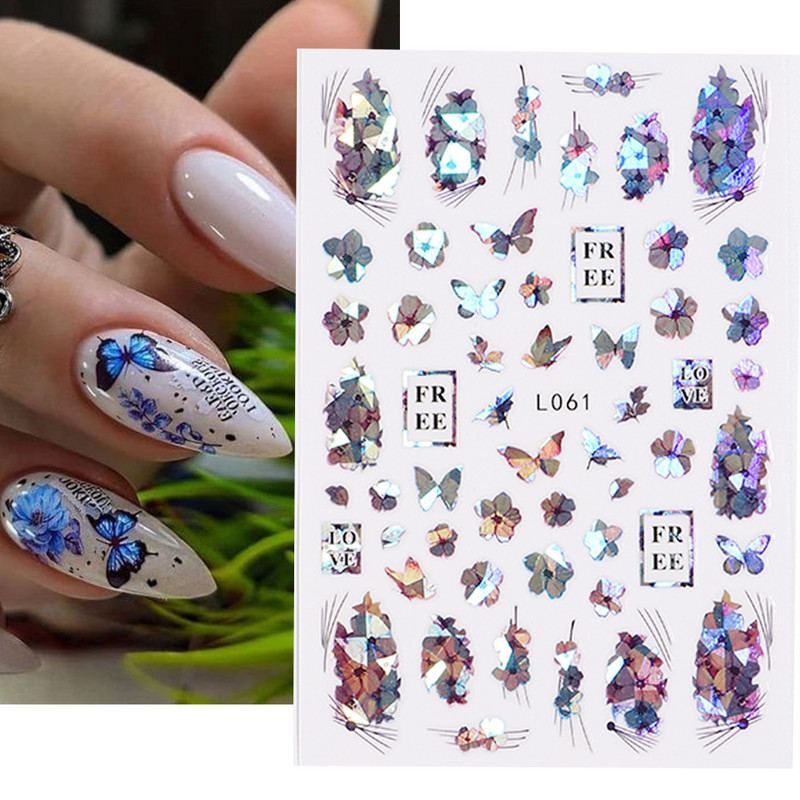 3D nagu uzlīmes mirdzošas uzlīmes Uzlīmes nagiem burtu līnija rožu ziedi rudens lapas nagu mākslas rotājumi Aurora sudraba dizains