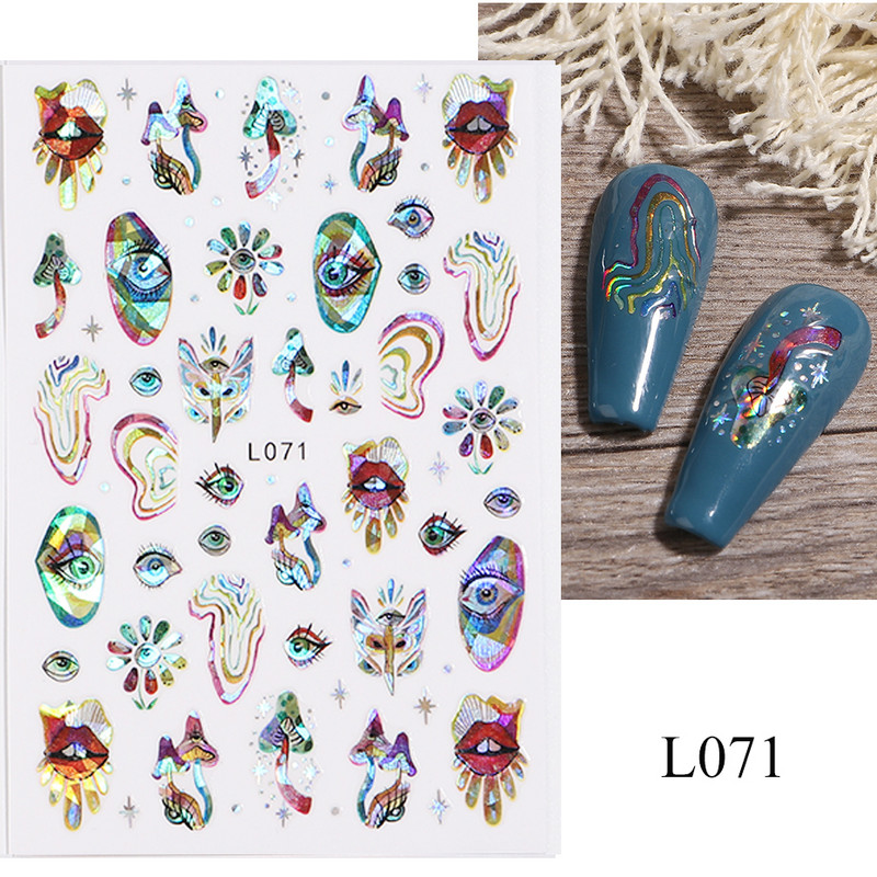 3D nagu uzlīmes mirdzošas uzlīmes Uzlīmes nagiem burtu līnija rožu ziedi rudens lapas nagu mākslas rotājumi Aurora sudraba dizains