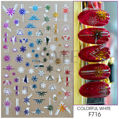 3D Ziemassvētku uzlīme nagu uzlīme Ziemas sniegpārsliņa Holija Mandarīni multfilma Ziemassvētku vecīša putns 2022 Jaunais gads nagu dizaina rotājums BEF892