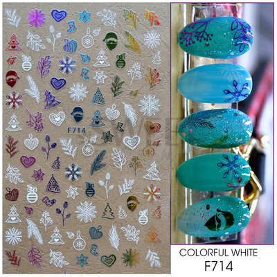 3D Ziemassvētku uzlīme nagu uzlīme Ziemas sniegpārsliņa Holija Mandarīni multfilma Ziemassvētku vecīša putns 2022 Jaunais gads nagu dizaina rotājums BEF892