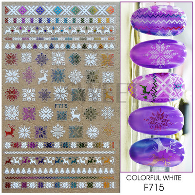 3D Ziemassvētku uzlīme nagu uzlīme Ziemas sniegpārsliņa Holija Mandarīni multfilma Ziemassvētku vecīša putns 2022 Jaunais gads nagu dizaina rotājums BEF892