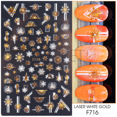 3D Ziemassvētku uzlīme nagu uzlīme Ziemas sniegpārsliņa Holija Mandarīni multfilma Ziemassvētku vecīša putns 2022 Jaunais gads nagu dizaina rotājums BEF892