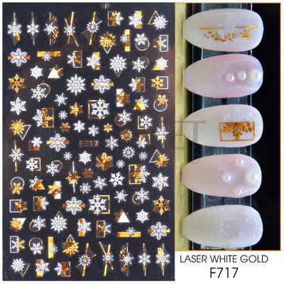 3D Ziemassvētku uzlīme nagu uzlīme Ziemas sniegpārsliņa Holija Mandarīni multfilma Ziemassvētku vecīša putns 2022 Jaunais gads nagu dizaina rotājums BEF892