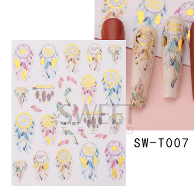 3D Ziemassvētku uzlīme nagu uzlīme Ziemas sniegpārsliņa Holija Mandarīni multfilma Ziemassvētku vecīša putns 2022 Jaunais gads nagu dizaina rotājums BEF892