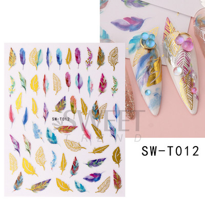 3D Ziemassvētku uzlīme nagu uzlīme Ziemas sniegpārsliņa Holija Mandarīni multfilma Ziemassvētku vecīša putns 2022 Jaunais gads nagu dizaina rotājums BEF892