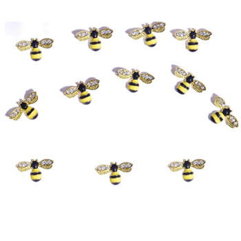 10 τεμάχια/Παρτίδα Vintage Γούρια νυχιών από στρας Τρισδιάστατο σμάλτο Bee Spider Bear Μεταλλικό κράμα κρυστάλλου κοσμήματα μανικιούρ DIY Διακοσμήσεις για νύχια