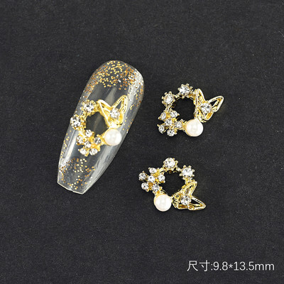 10 gab./partija Vintage Rhinestone nagu piekariņi 3D emalja bišu zirnekļa lācis metāla sakausējums kristāla rotaslietas manikīrs DIY nagu mākslas rotājumi