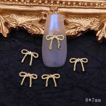 20 бр./компл. японски бантик кристали за нокти златни сребърни цветя декор за нокти лък 3D бормашини за нокти Бижута за нокти Талисмани за нокти