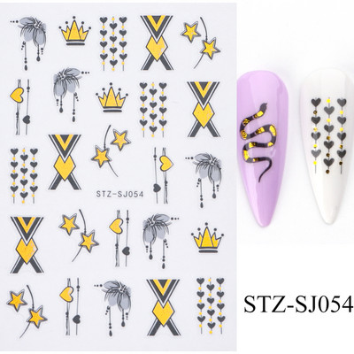 Rožu 3D nagu uzlīmju dizaini Botāniski ziedu pavasara nagu rotājumi Vienkārša sarkana tinte Ziedu līmējošās uzlīmes Slīdošais manikīrs