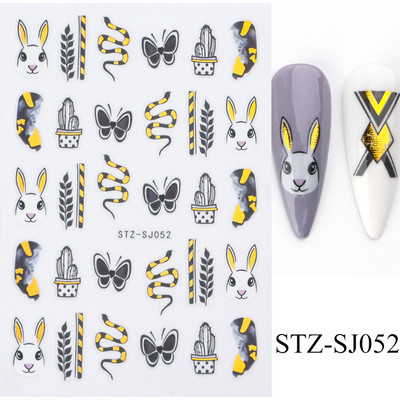 Rožu 3D nagu uzlīmju dizaini Botāniski ziedu pavasara nagu rotājumi Vienkārša sarkana tinte Ziedu līmējošās uzlīmes Slīdošais manikīrs