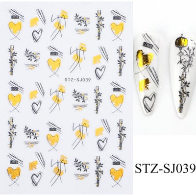 Rožu 3D nagu uzlīmju dizaini Botāniski ziedu pavasara nagu rotājumi Vienkārša sarkana tinte Ziedu līmējošās uzlīmes Slīdošais manikīrs