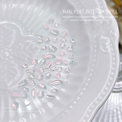 100 komada mini oblikovanih kristalnih dijamantnih ukrasa za nokte s ravnim dnom od kamenčića u mješovitim bojama od staklenog dragog kamenja DIY dodatak za manikuru