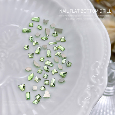 100 komada mini oblikovanih kristalnih dijamantnih ukrasa za nokte s ravnim dnom od kamenčića u mješovitim bojama od staklenog dragog kamenja DIY dodatak za manikuru