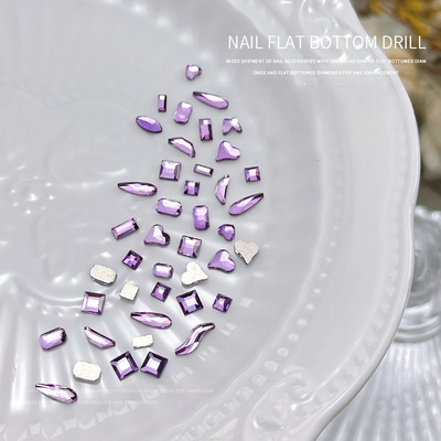 100 komada mini oblikovanih kristalnih dijamantnih ukrasa za nokte s ravnim dnom od kamenčića u mješovitim bojama od staklenog dragog kamenja DIY dodatak za manikuru