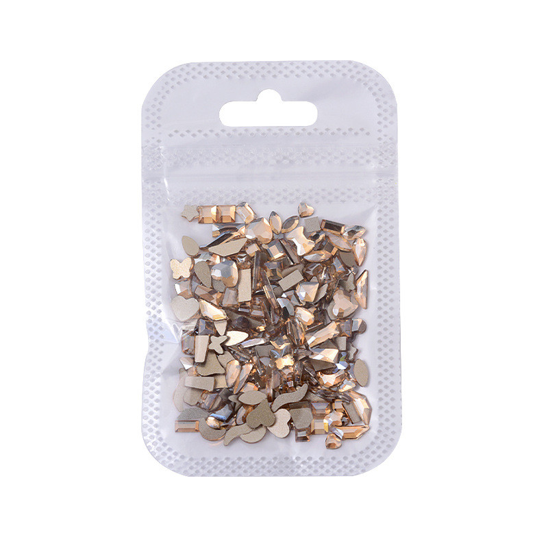 100 komada mini oblikovanih kristalnih dijamantnih ukrasa za nokte s ravnim dnom od kamenčića u mješovitim bojama od staklenog dragog kamenja DIY dodatak za manikuru